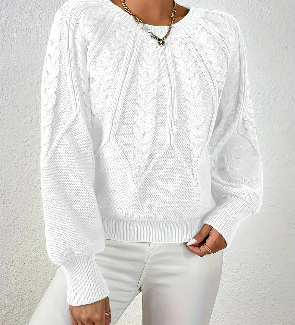 Capucine | Pullover mit Zopfmuster und Raglanärmeln