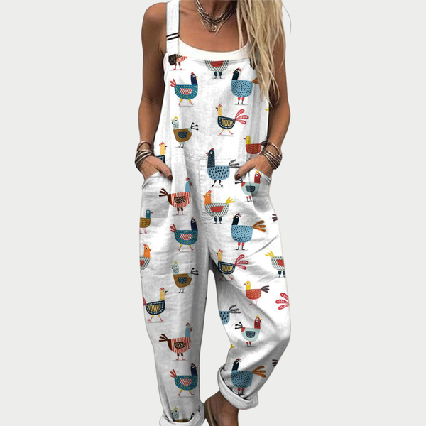 Bequeme bedruckte Latzhose
