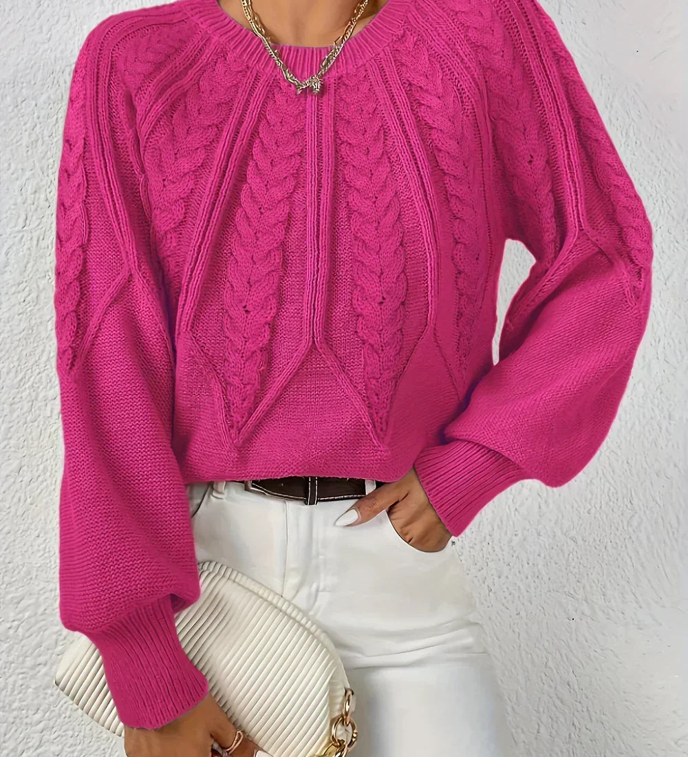Capucine | Pullover mit Zopfmuster und Raglanärmeln