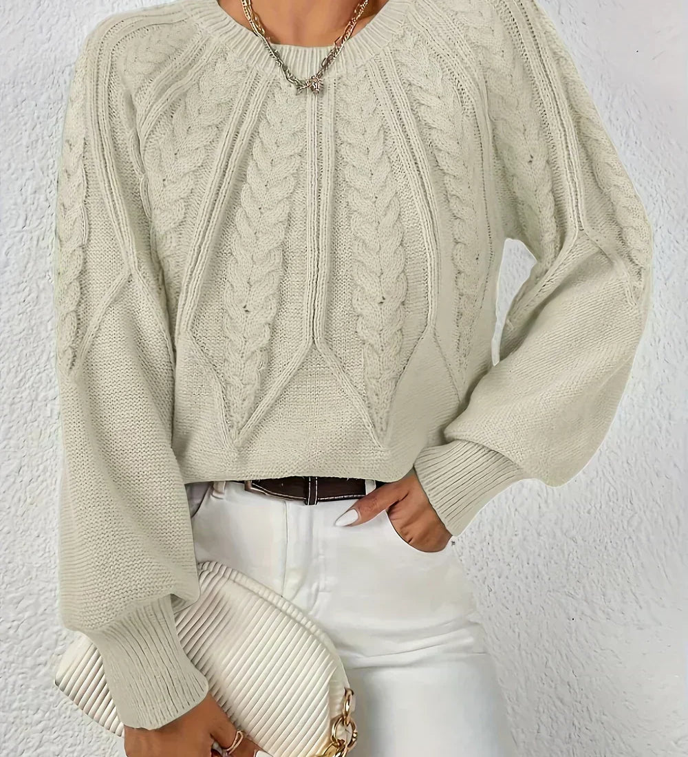 Capucine | Pullover mit Zopfmuster und Raglanärmeln