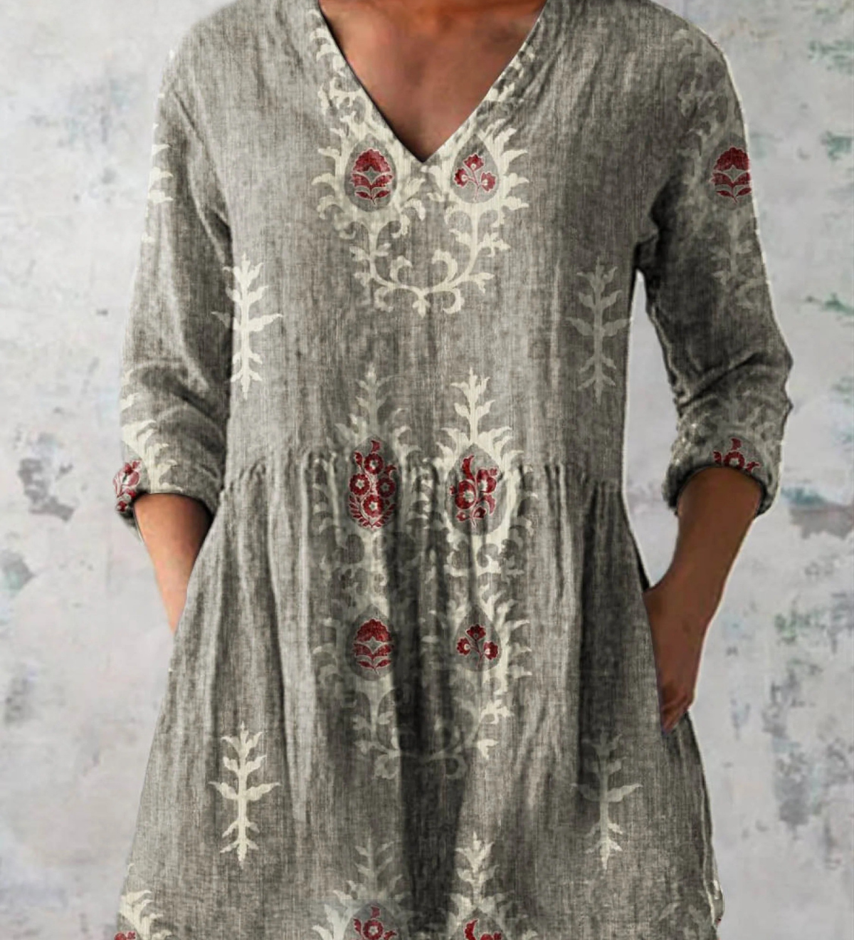 Elise | Lange Bluse mit V-Ausschnitt