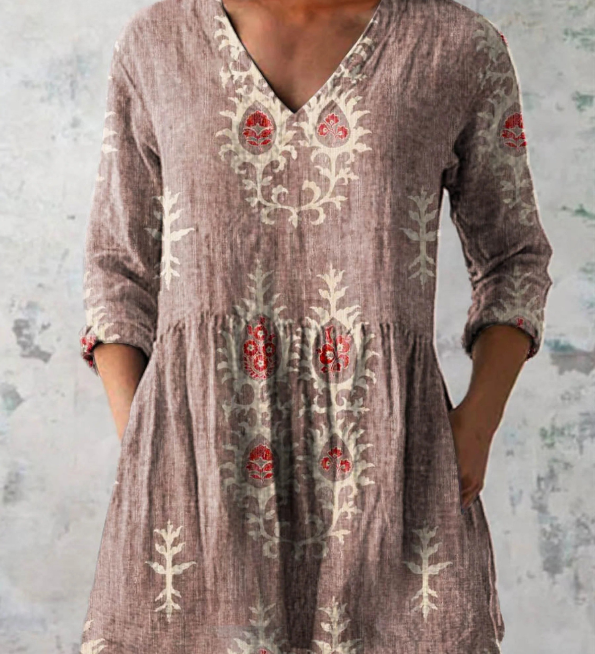 Elise | Lange Bluse mit V-Ausschnitt