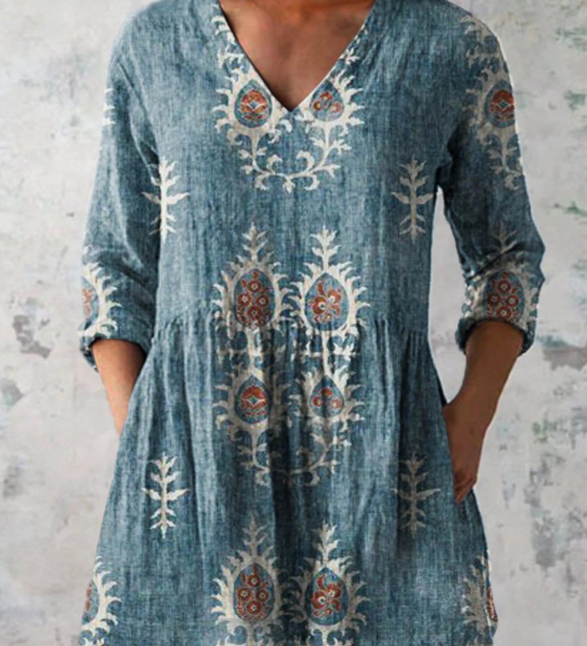 Elise | Lange Bluse mit V-Ausschnitt