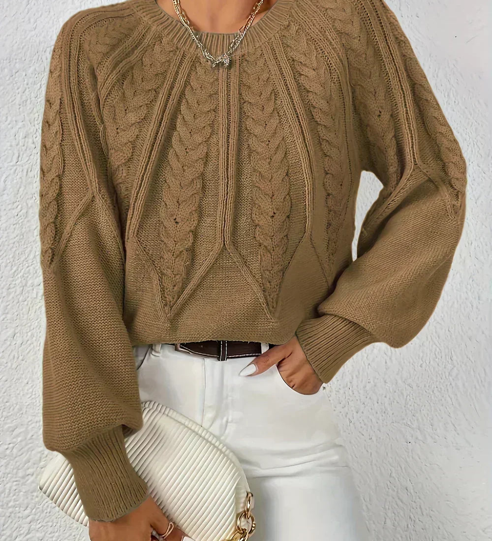 Capucine | Pullover mit Zopfmuster und Raglanärmeln