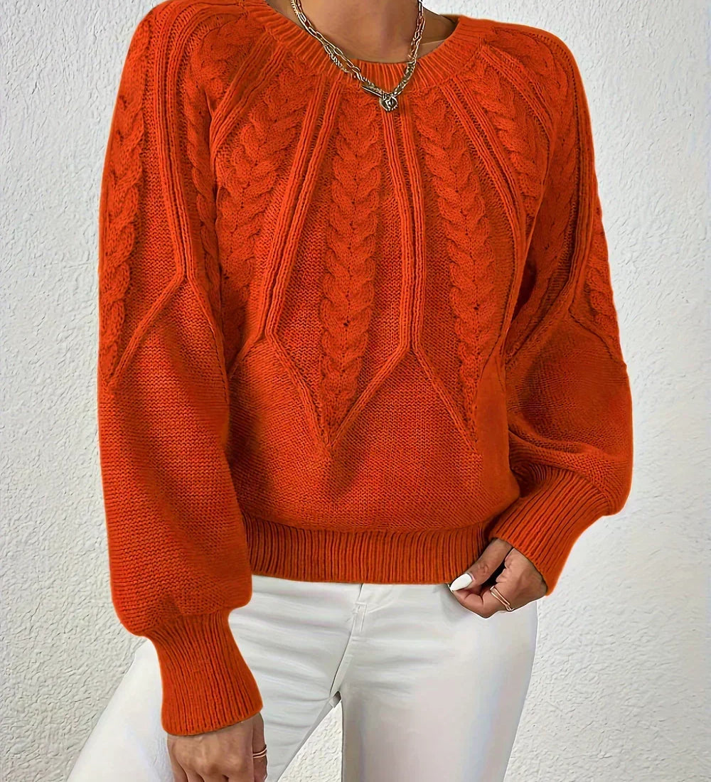Capucine | Pullover mit Zopfmuster und Raglanärmeln