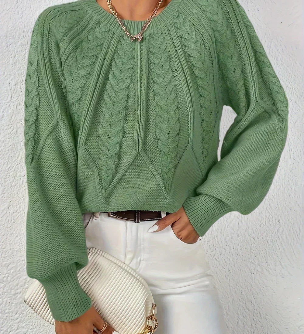 Capucine | Pullover mit Zopfmuster und Raglanärmeln
