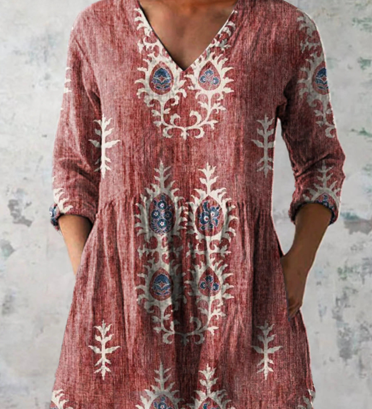 Elise | Lange Bluse mit V-Ausschnitt
