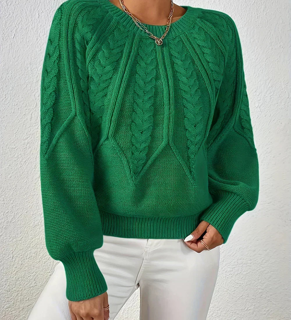 Capucine | Pullover mit Zopfmuster und Raglanärmeln
