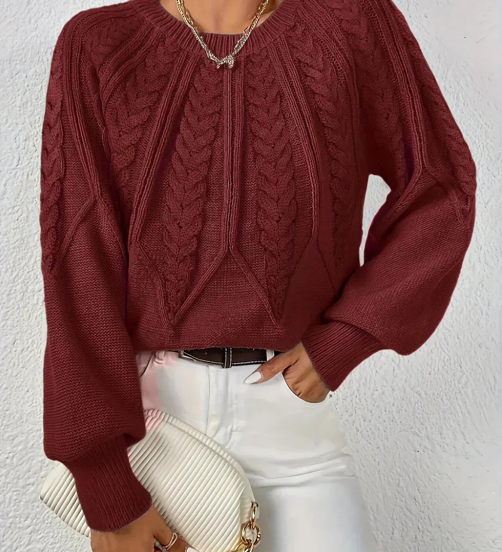 Capucine | Pullover mit Zopfmuster und Raglanärmeln