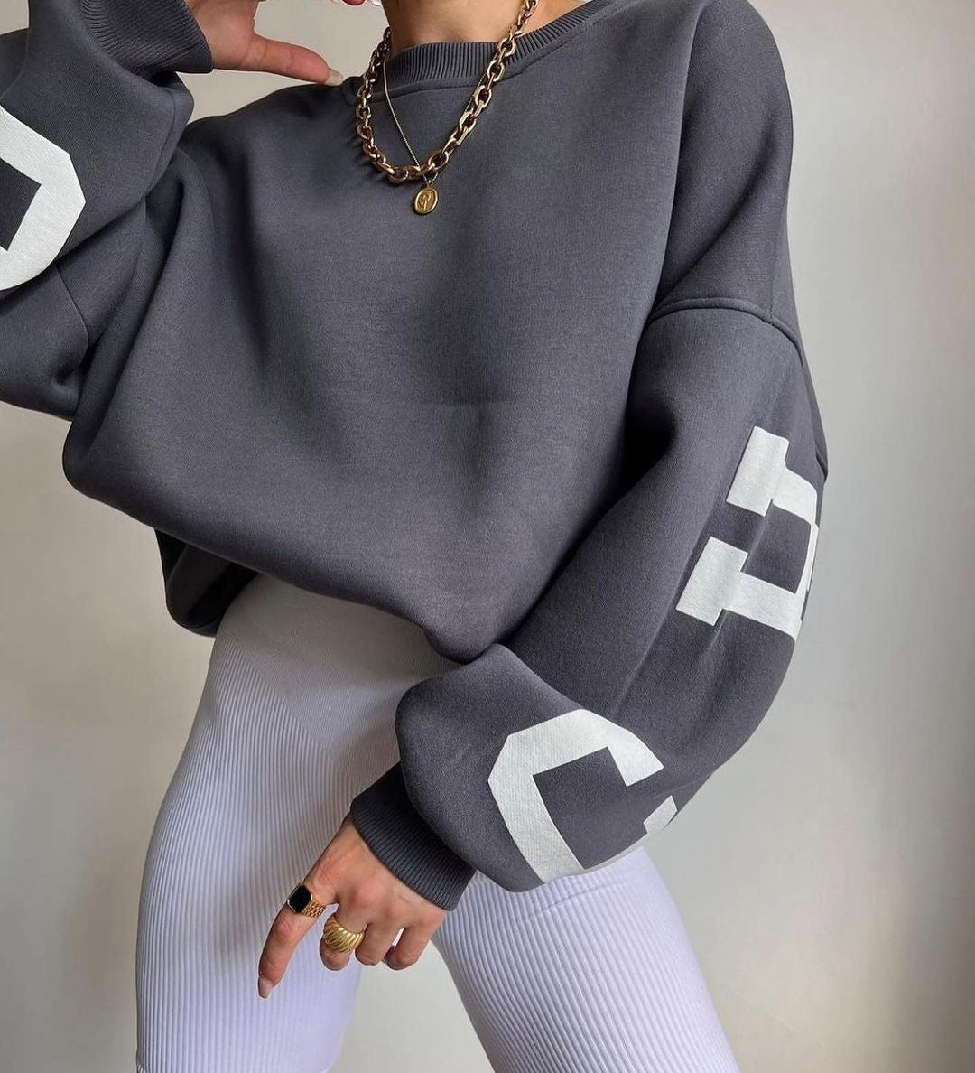 Gisele | Oversize-Pullover mit grafischem Druck