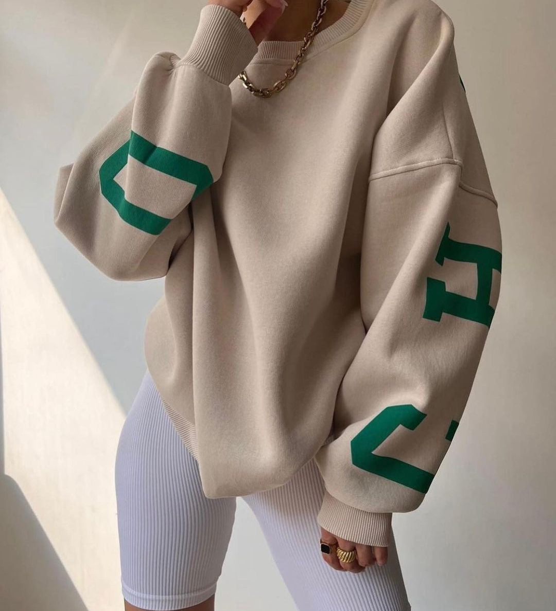 Gisele | Oversize-Pullover mit grafischem Druck