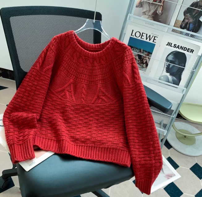 Olympe | Pull Torsade mit Rundhalsausschnitt
