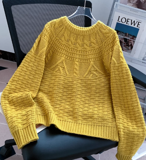 Olympe | Pull Torsade mit Rundhalsausschnitt