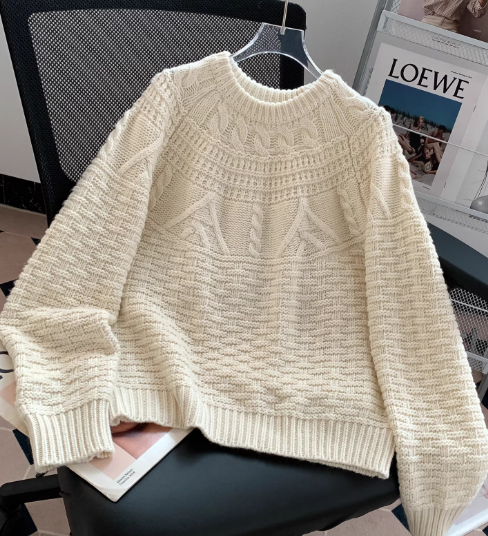 Olympe | Pull Torsade mit Rundhalsausschnitt
