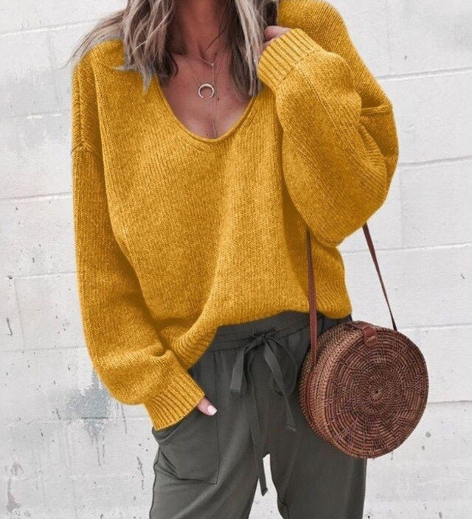 Fanny | Lässiger Pullover mit V-Ausschnitt