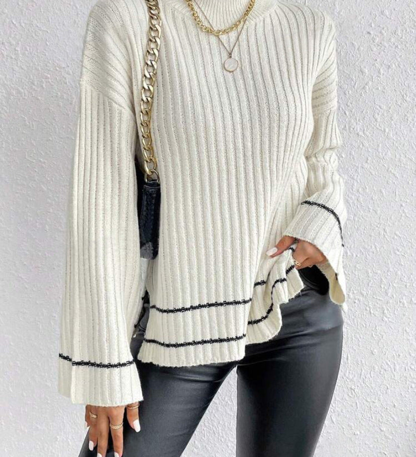 Emilie | Rippstrickpullover mit Rollkragen
