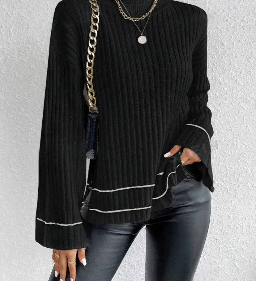 Emilie | Rippstrickpullover mit Rollkragen