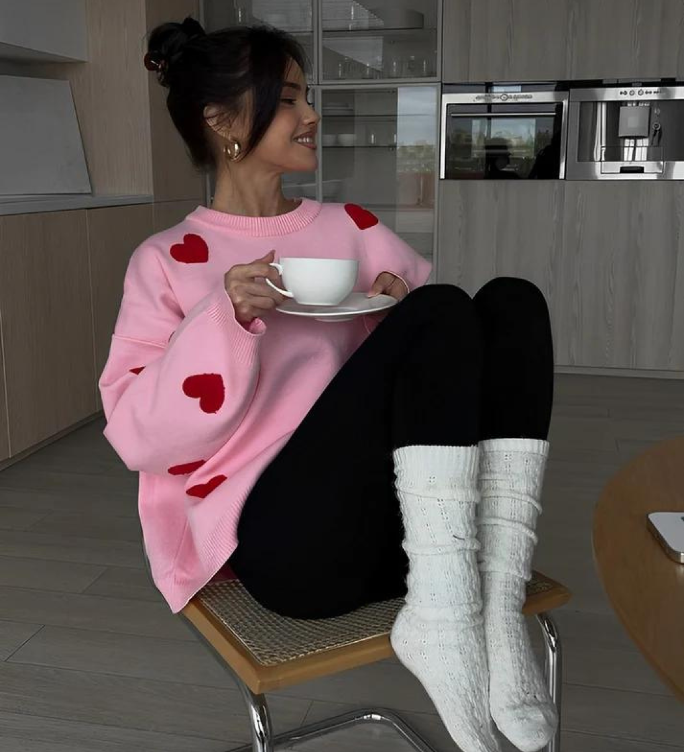Manon | Oversize Pullover mit Herzmotiv