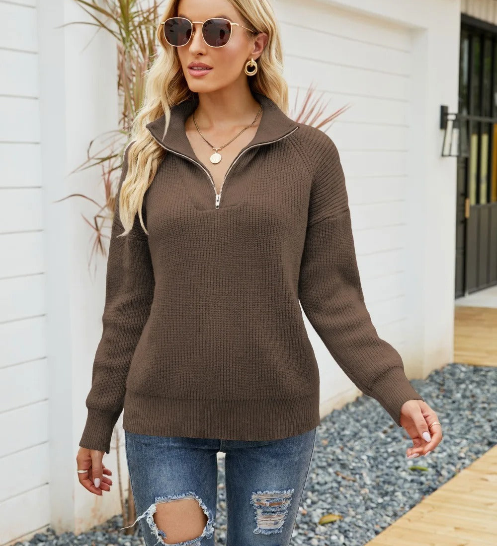 Nadege | Pullover mit halbem Reißverschluss