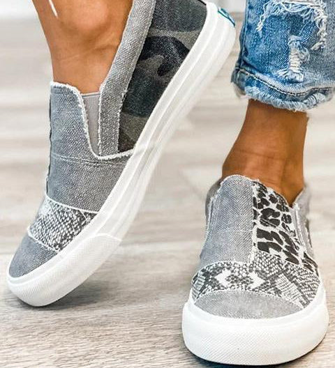 Quinny  | Legere Leopardenmuster Canvas Schuhe