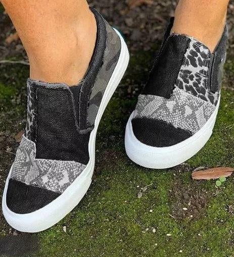 Quinny  | Legere Leopardenmuster Canvas Schuhe