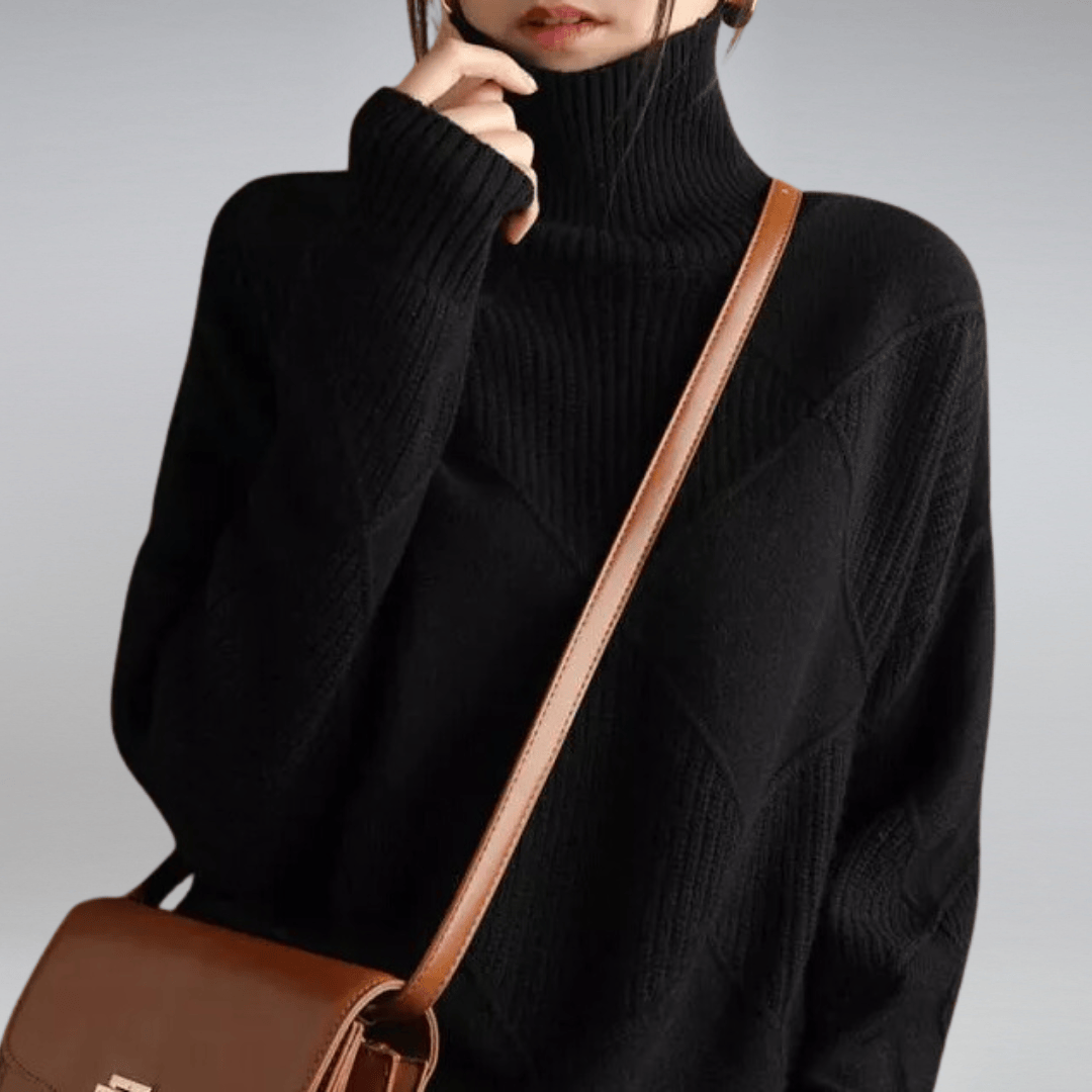 Rejane | Pullover mit Karomuster und Rollkragen