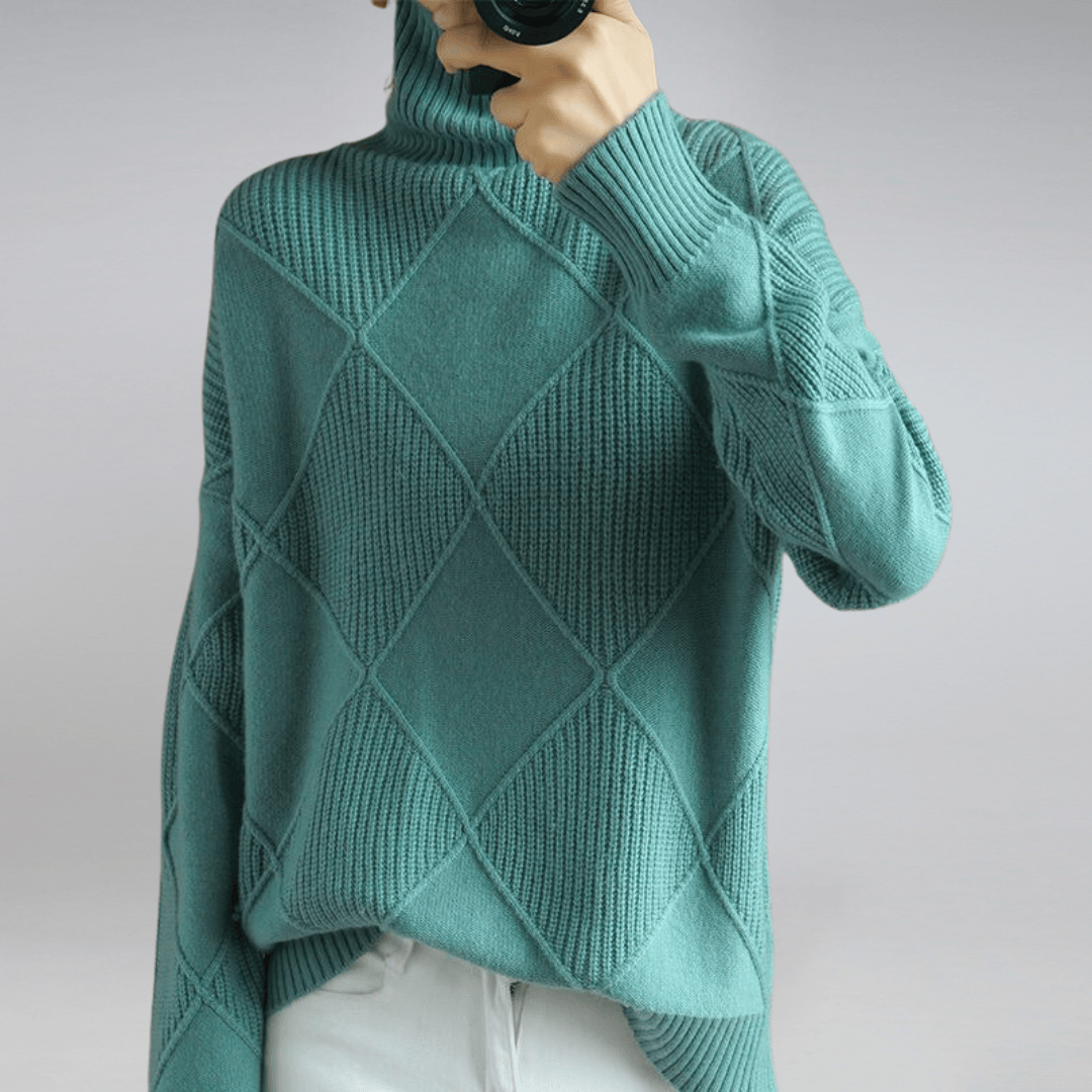 Rejane | Pullover mit Karomuster und Rollkragen
