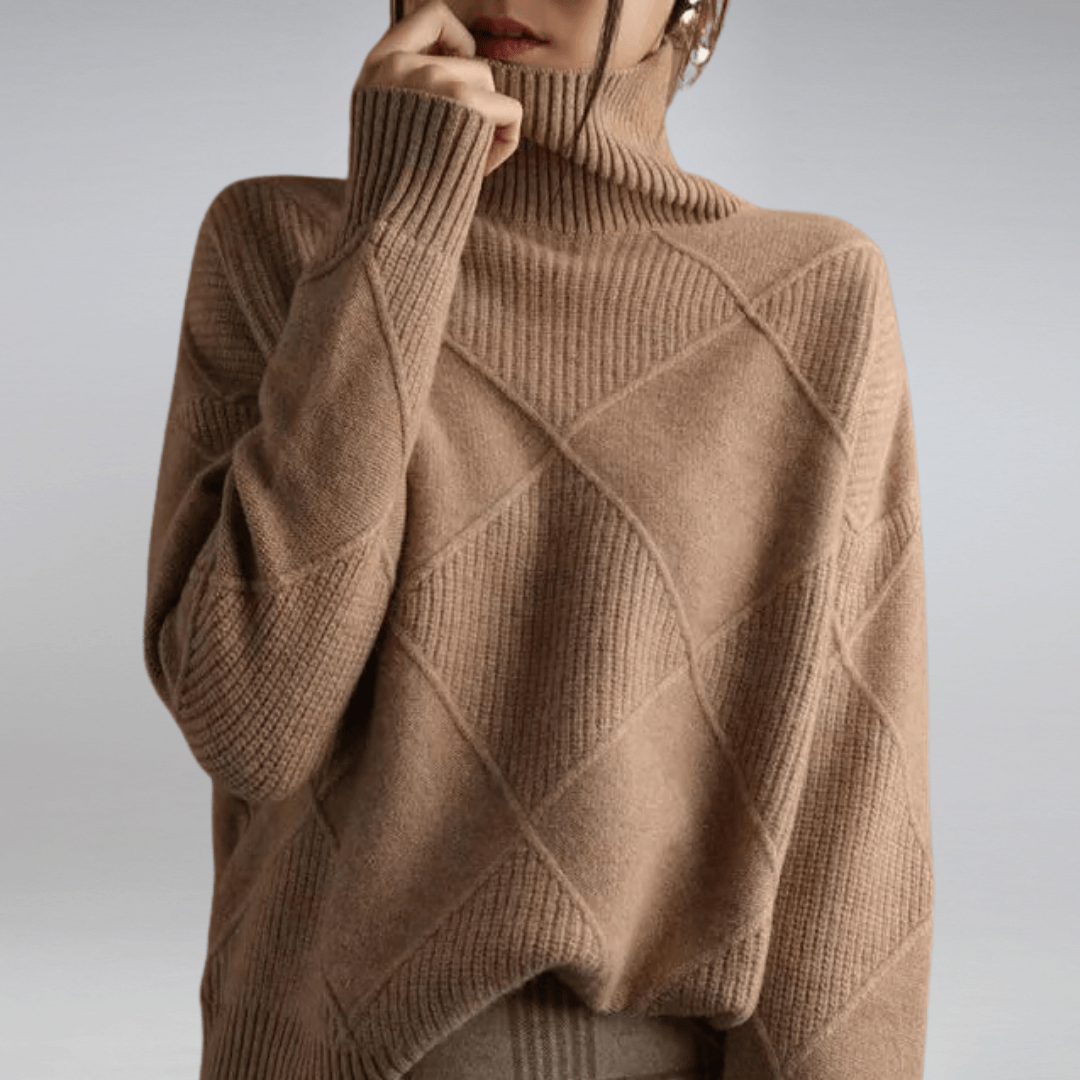 Rejane | Pullover mit Karomuster und Rollkragen