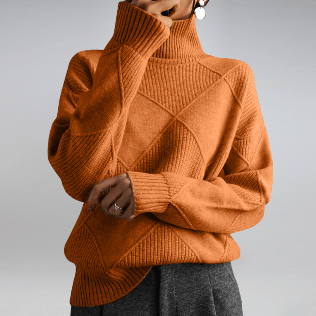 Rejane | Pullover mit Karomuster und Rollkragen