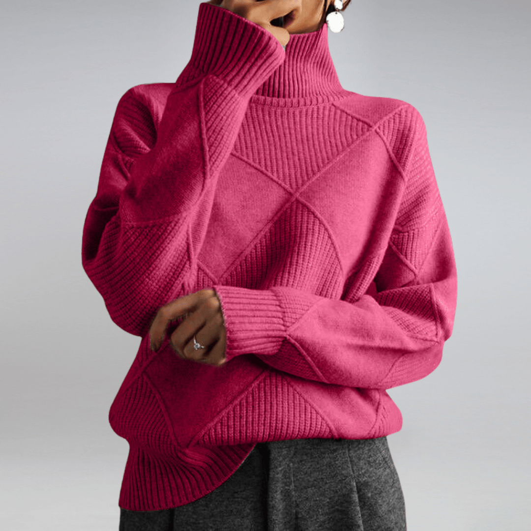 Rejane | Pullover mit Karomuster und Rollkragen