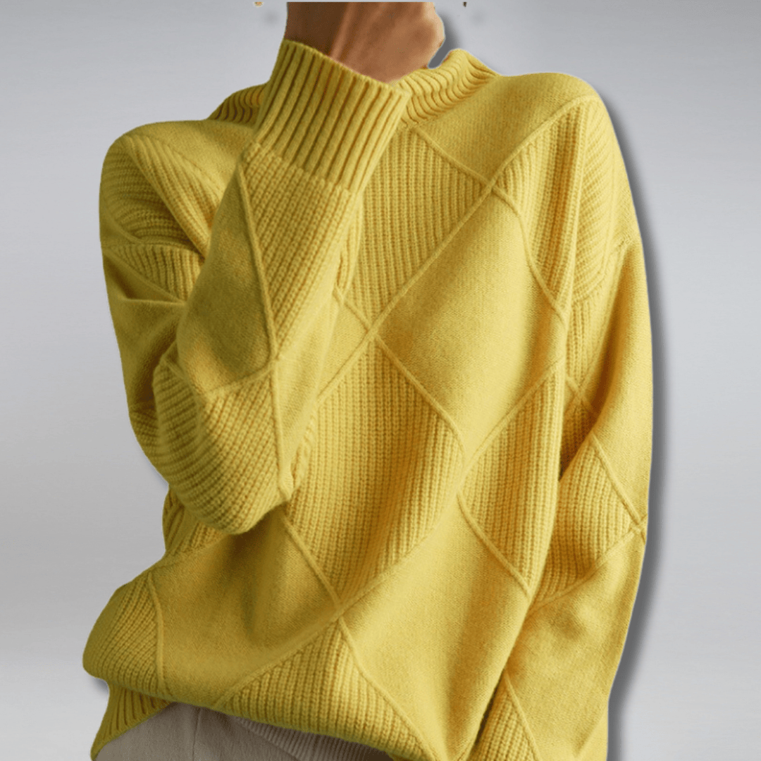 Rejane | Pullover mit Karomuster und Rollkragen